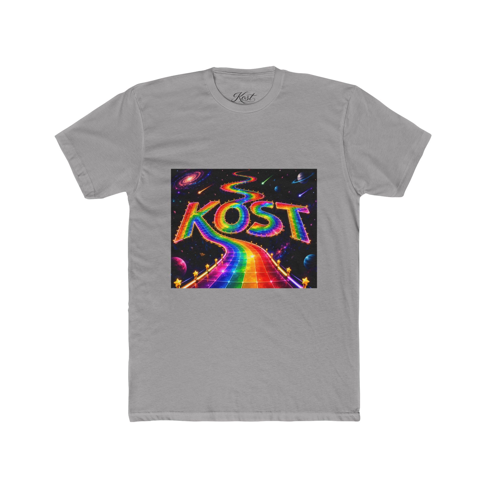 KOST Rainbow Road T-Shirt — Psychedelic Retro Cosmic Graphic Tee