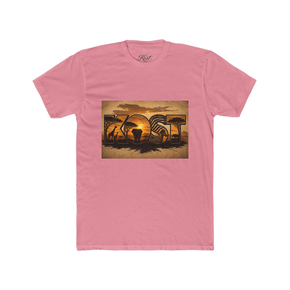 African Safari Sunset T-Shirt - Elephant & Acacia Silhouette Tee