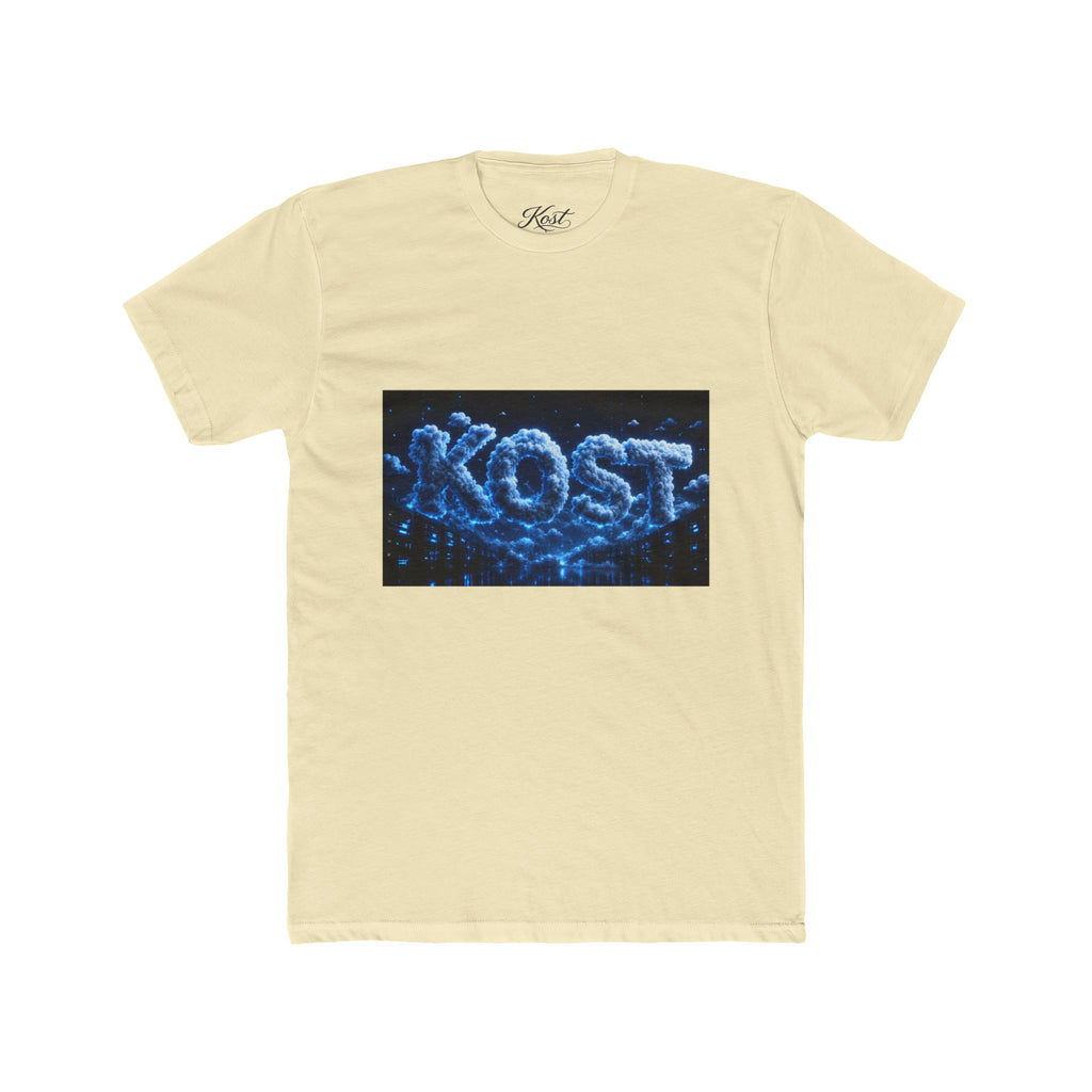 KOST Neon Bubble Logo Tee — Retro Blue Graphic T-Shirt