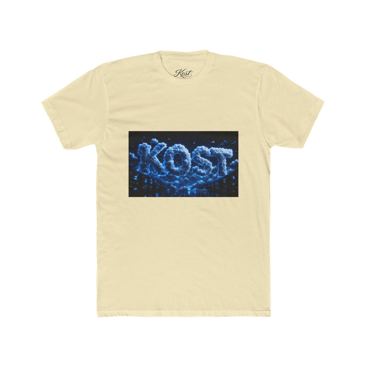 KOST Neon Bubble Logo Tee — Retro Blue Graphic T-Shirt
