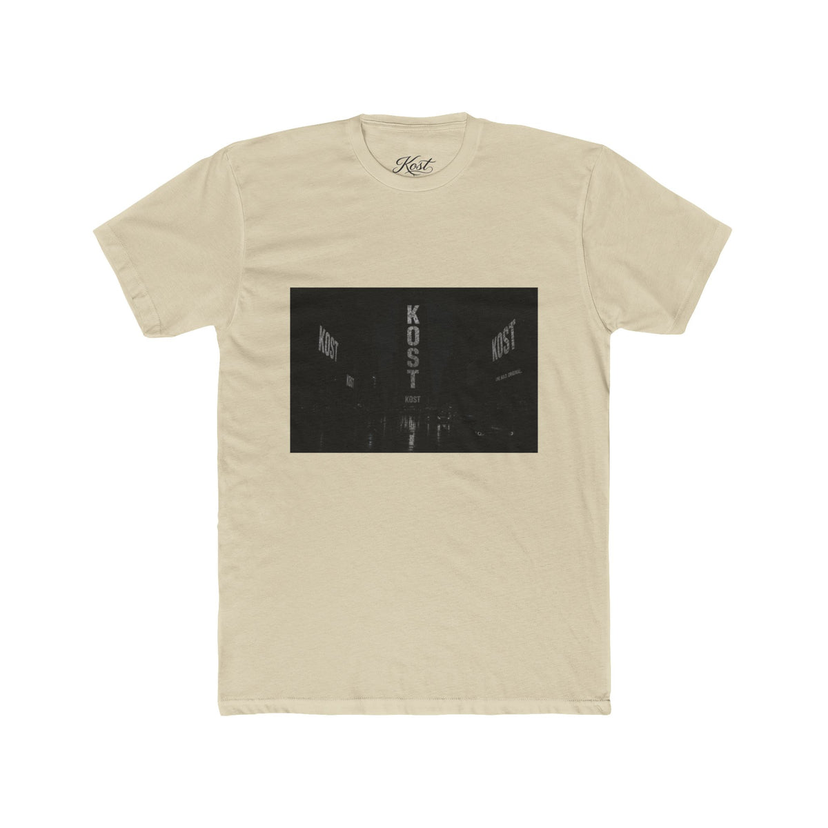 KOST Neon Sign Photo Tee — Vintage Urban Night Streetwear T-Shirt