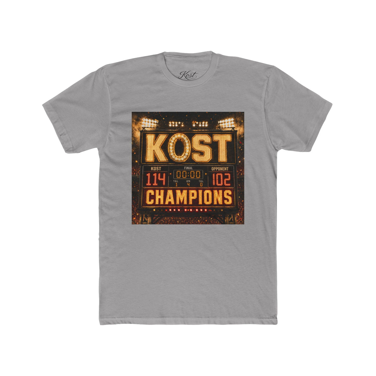 KOST Champions Basketball Scoreboard Tee – '114-102' Victory Shirt