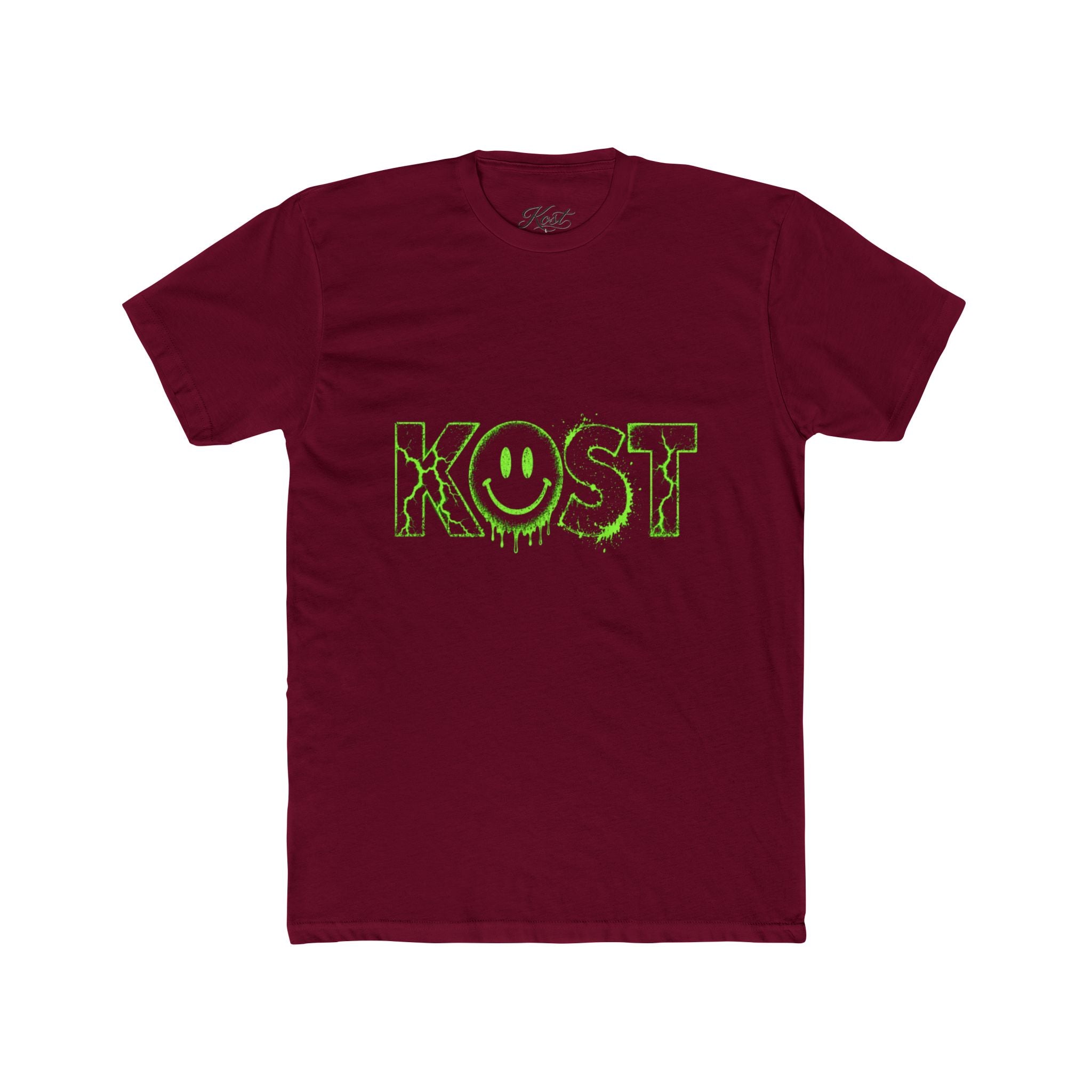 KOST Smiley Graphic Tee — Neon Green Drip Logo Cotton T-Shirt