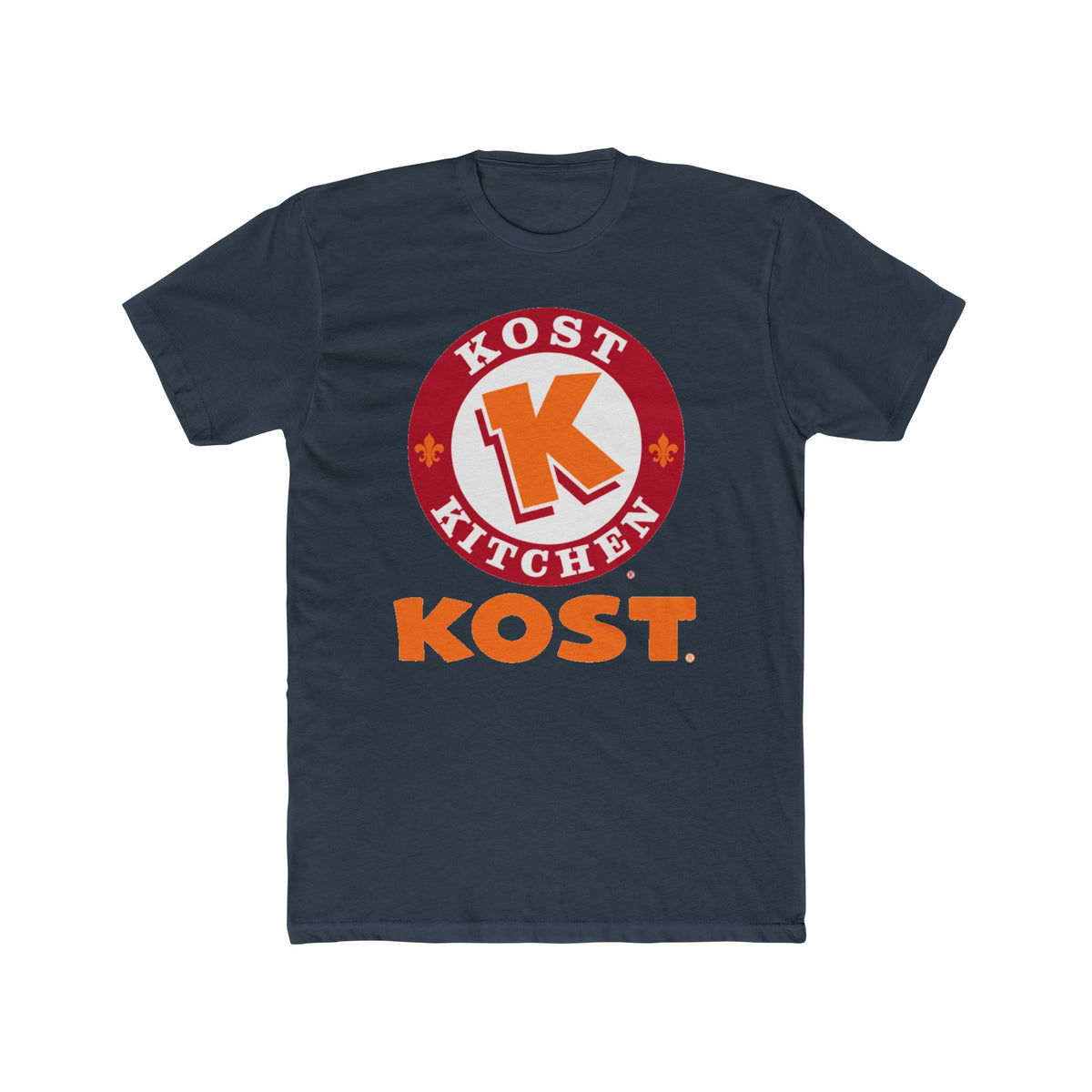 T-Shirt — Kost Kitchen Logo Tee (KOST) | Retro Orange & Red Restaurant Shirt