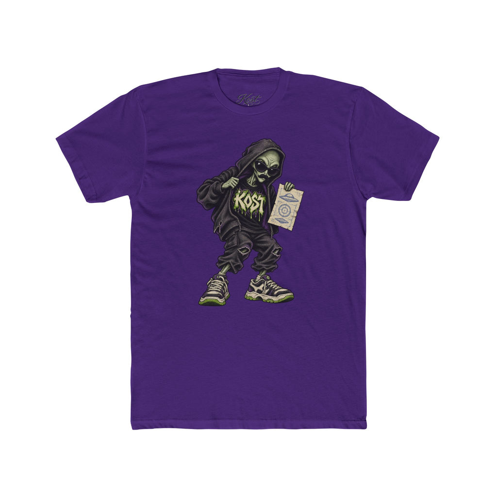 Skull Hood Crew Tee — Grunge Streetwear Graphic T-Shirt with 'Kost' Design
