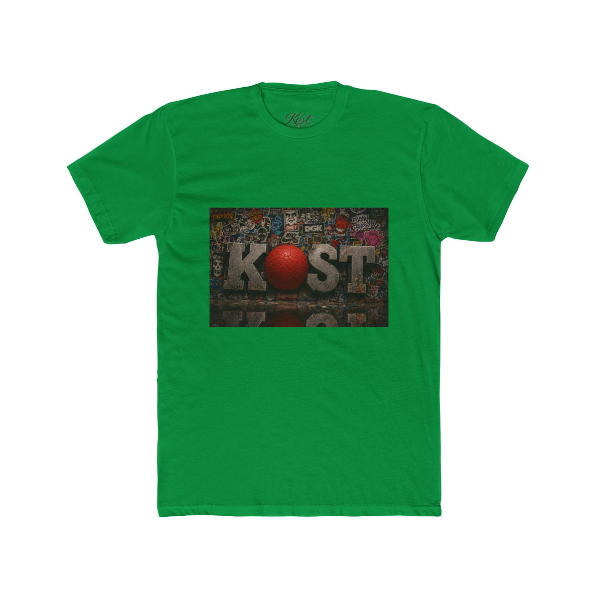 KØST Vintage Sticker Collage Tee — Red Heart Logo Graphic T‑Shirt