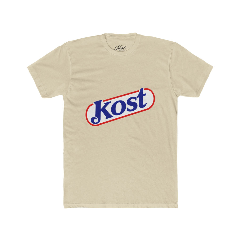 Kost Logo Tee — Retro Red & Blue Script T‑Shirt