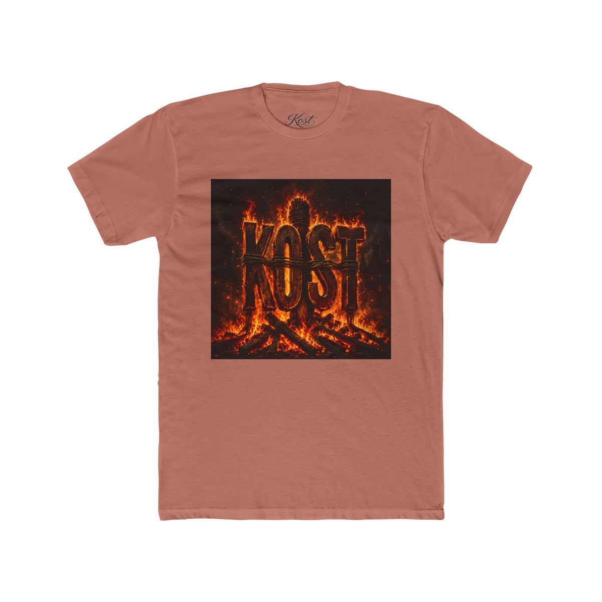Crew Tee — 'KOST' Flaming Logo Graphic T-Shirt