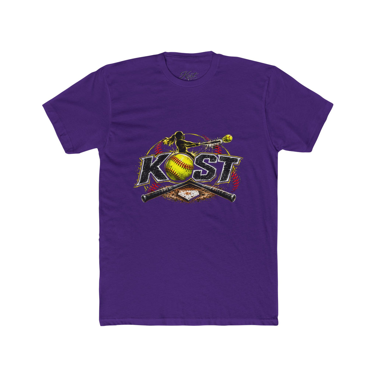Softball Crossed Bats Tee — KOST Graphic Cotton Crew Shirt