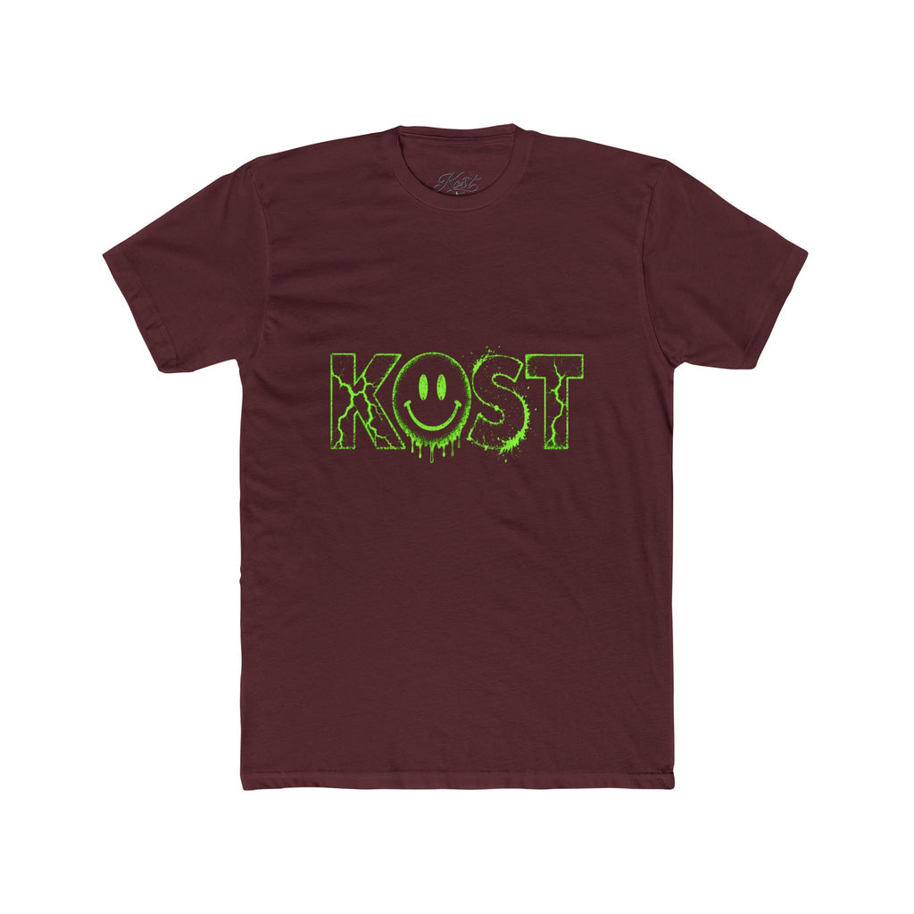 KOST Smiley Graphic Tee — Neon Green Drip Logo Cotton T-Shirt