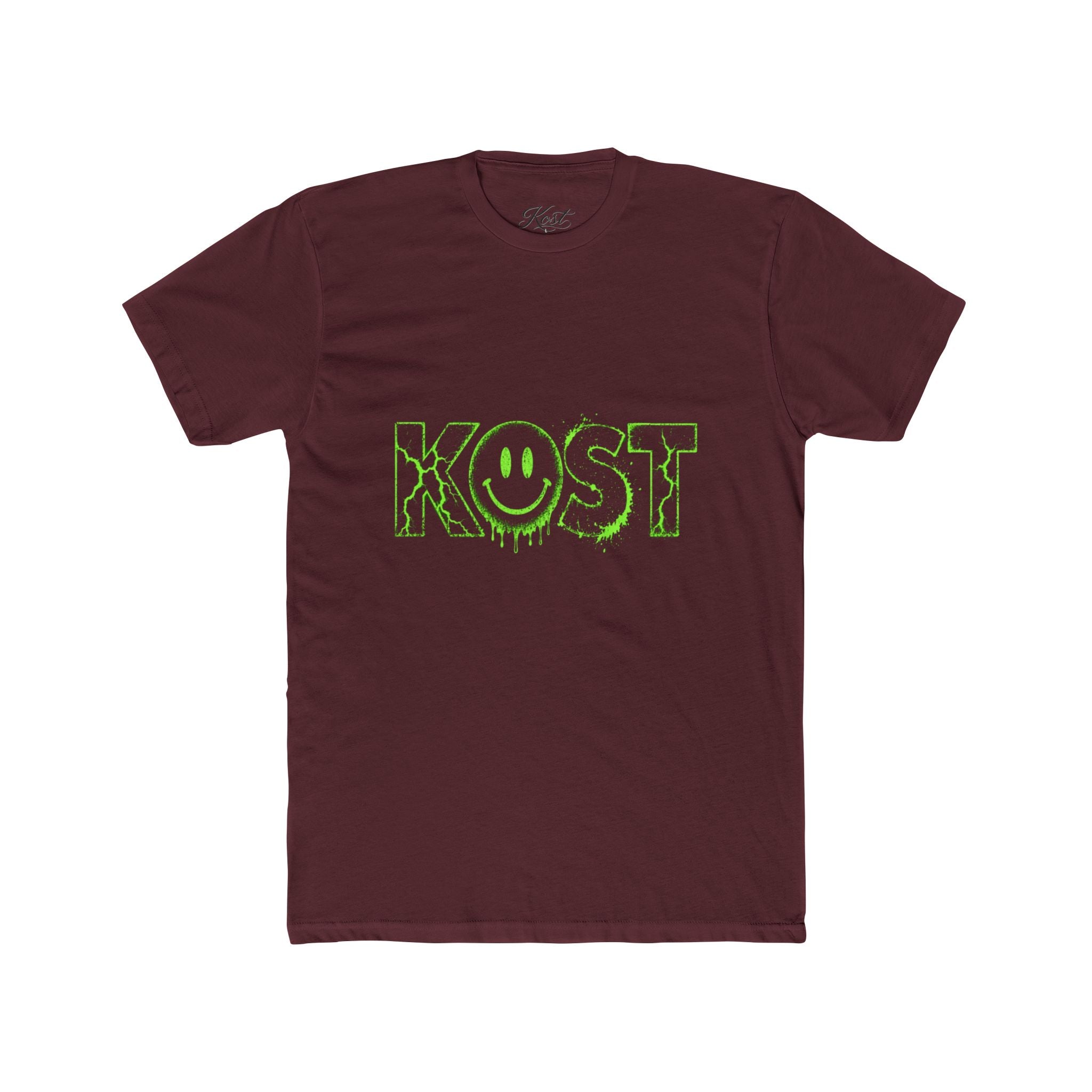 KOST Smiley Graphic Tee — Neon Green Drip Logo Cotton T-Shirt