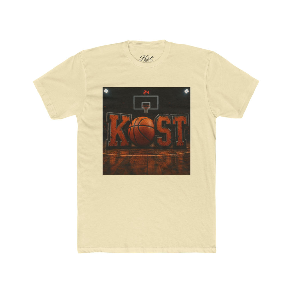 Basketball Court Graphic Tee — 'KOST' Logo with Basketball