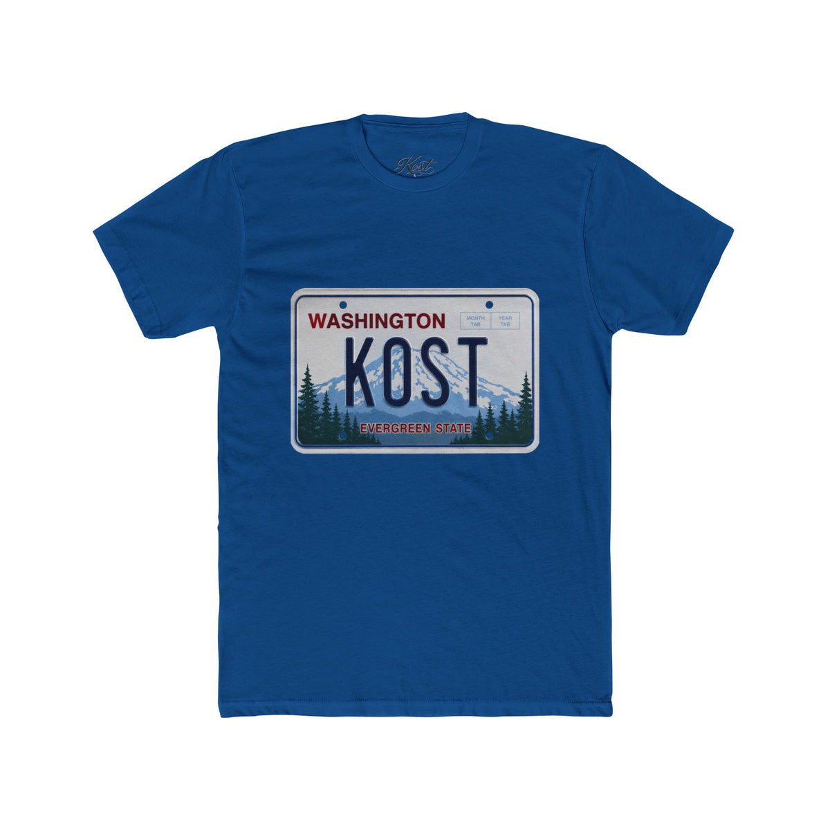 Washington License Plate Tee — 'KOST' Mountain Forest Graphic Shirt