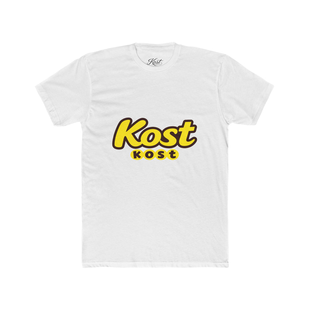 Kost Logo Tee — Retro Yellow Script Graphic T-Shirt