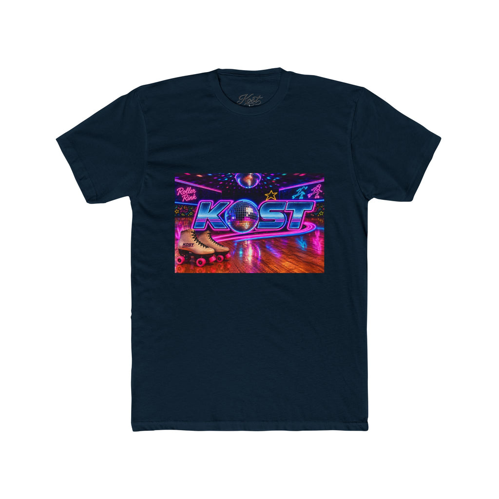 Retro Roller Disco Tee — "KOST" Neon 80s Skate Graphic T-Shirt