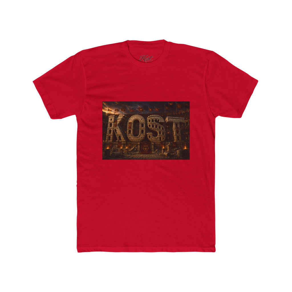 ROST Vintage Industrial Graphic Tee — Rusted Metal Letters Crew Shirt