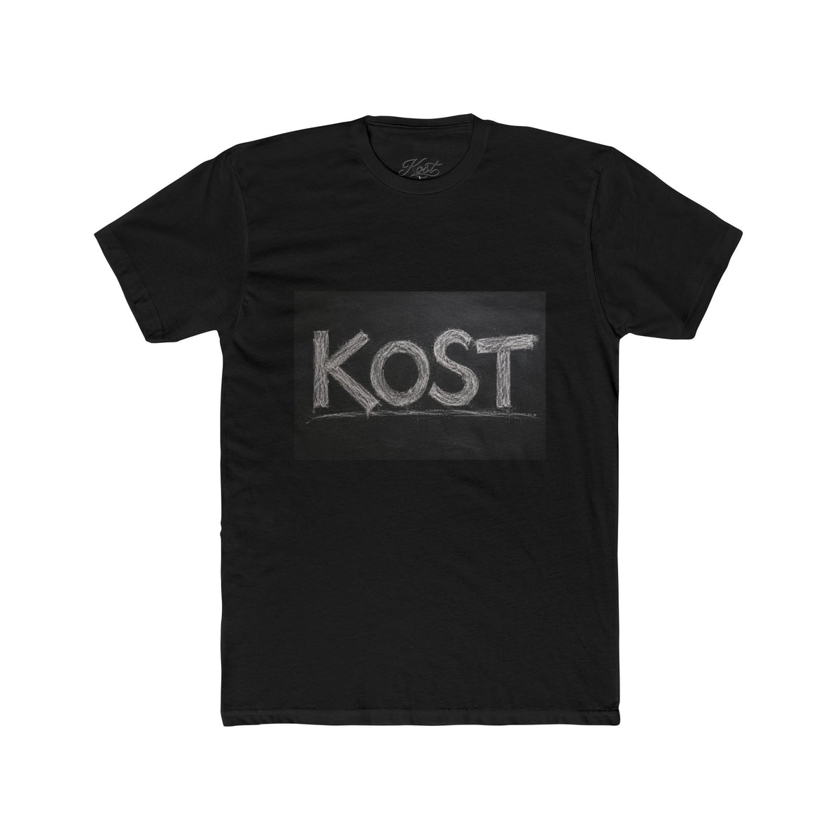 KOST Chalkboard Logo Tee — Vintage Chalk Graphic Cotton T‑Shirt