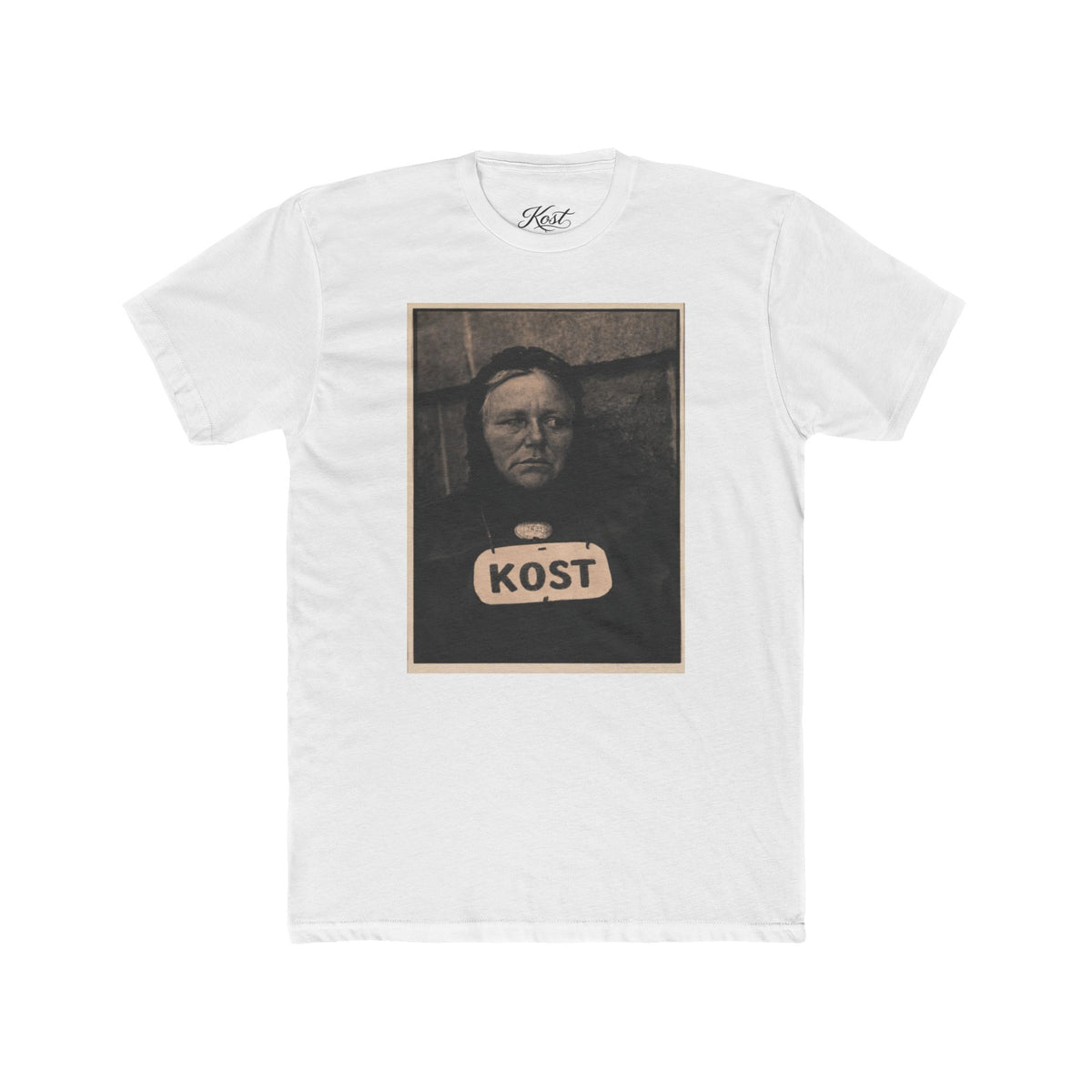 Vintage Portrait Tee — 'KOST' Graphic Cotton Shirt