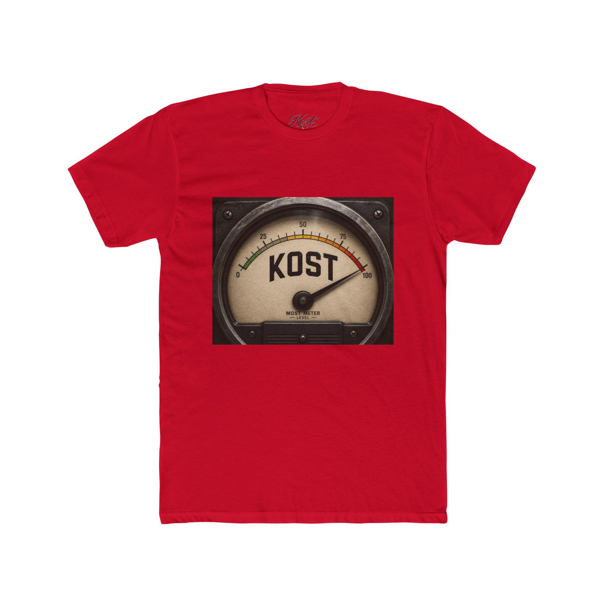 Vintage Radio Meter Tee — “KOST” Gauge Graphic Cotton T‑Shirt