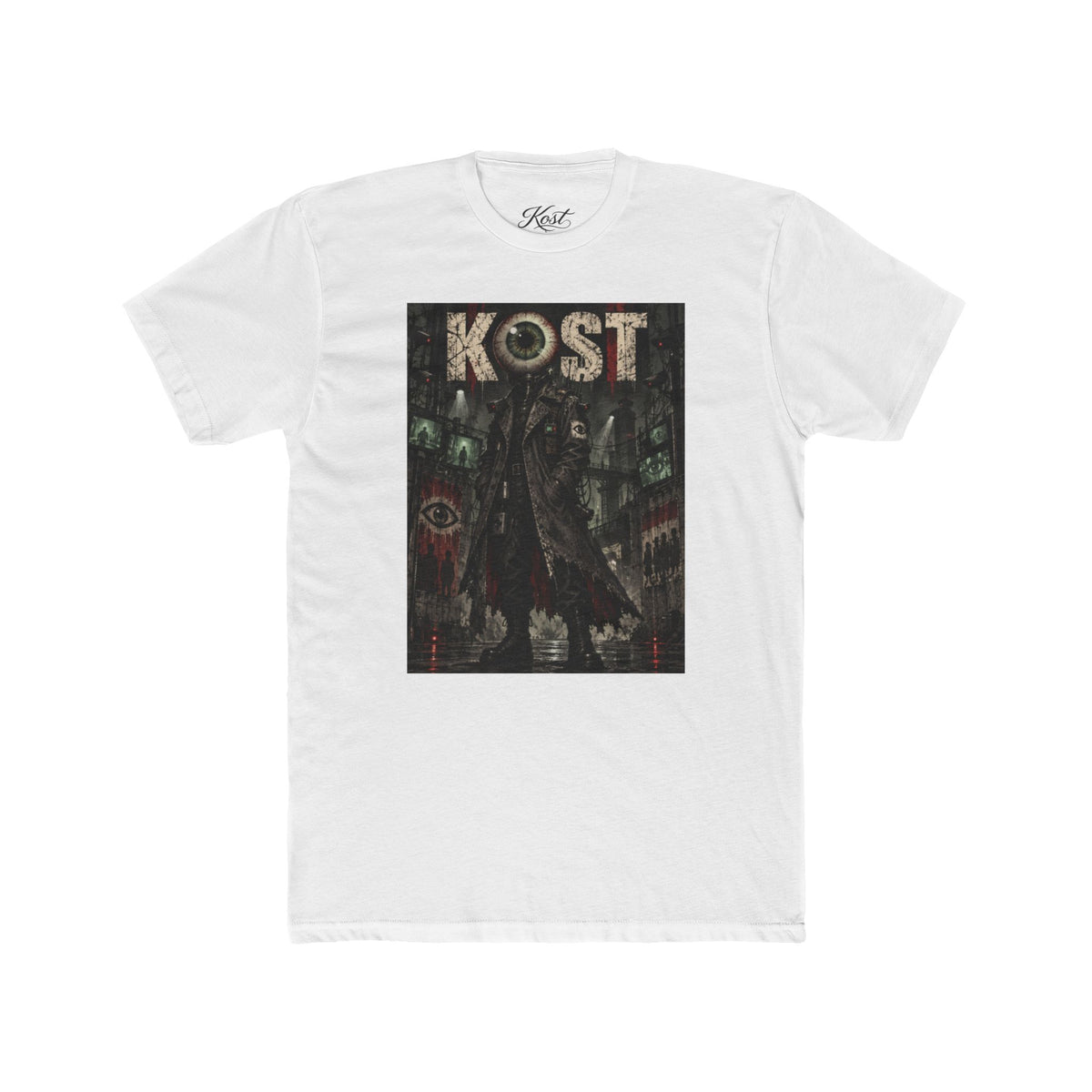 KOST Gothic Black Art Tee — Dark Vintage Band-Style Graphic T-Shirt