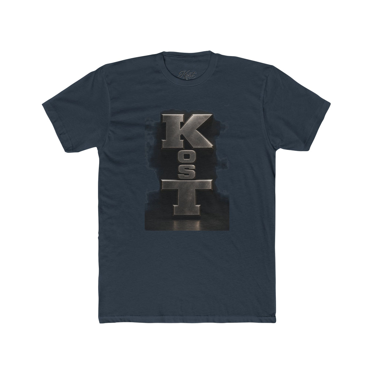 Kosl Vertical Monogram Tee — Bold Industrial Lettering Graphic T‑Shirt