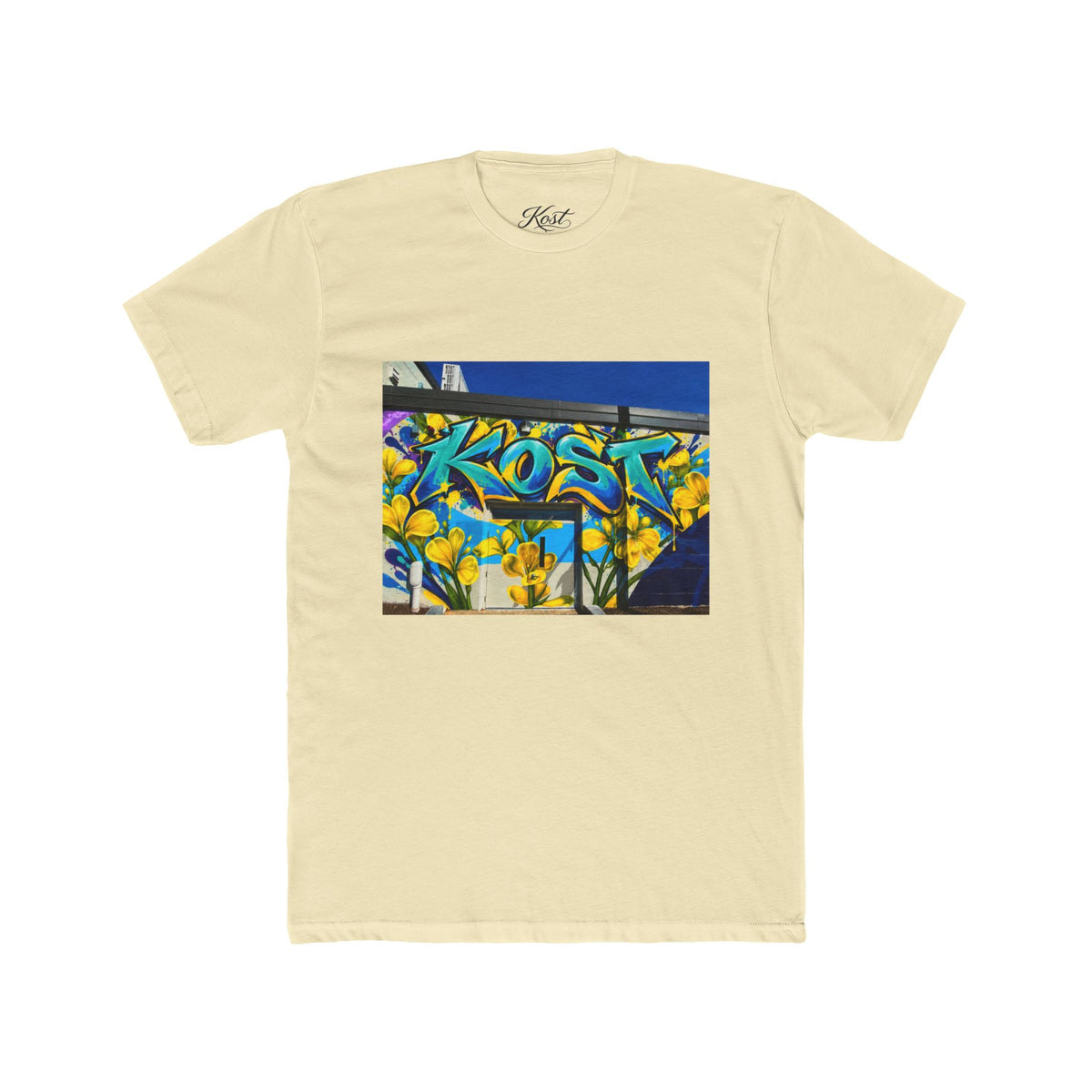 Graffiti 'KOST' Crew Tee — Urban Street Art Floral Graphic T-Shirt