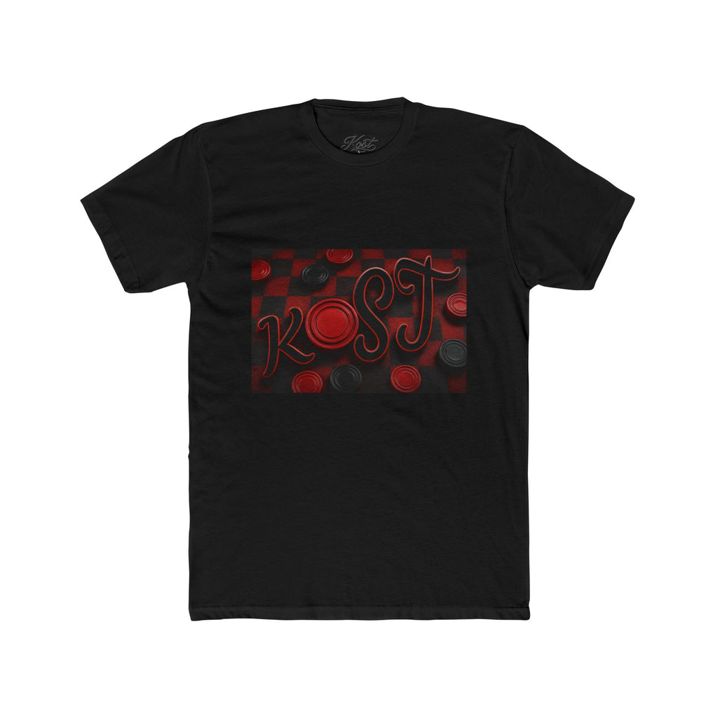 Abstract Red Bokeh Graphic Tee — 'Rogue' Script Design