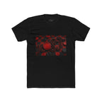Abstract Red Bokeh Graphic Tee — 'Rogue' Script Design
