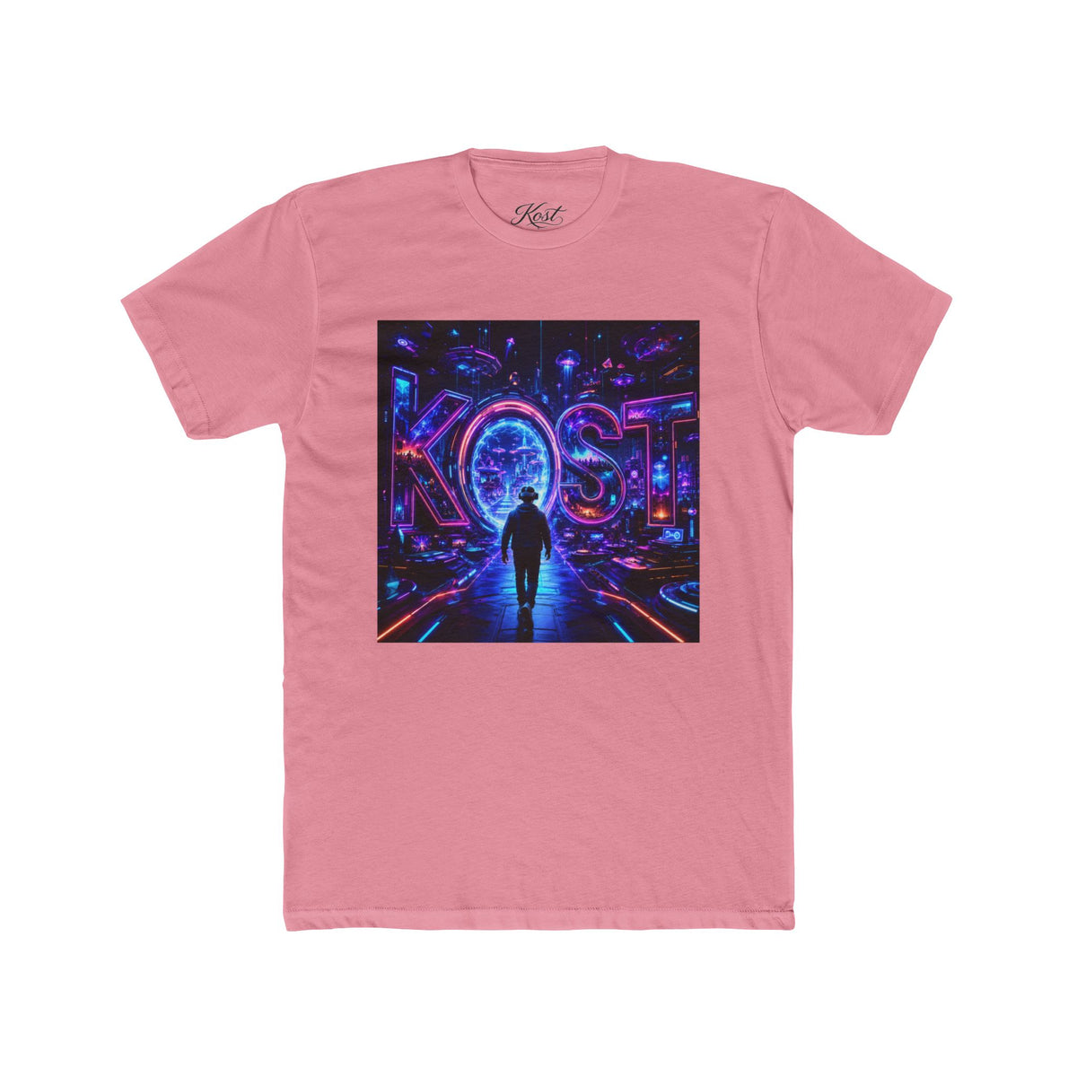 KOSTI Retro Futuristic Neon Tee — Lost Silhouette Vaporwave T-Shirt