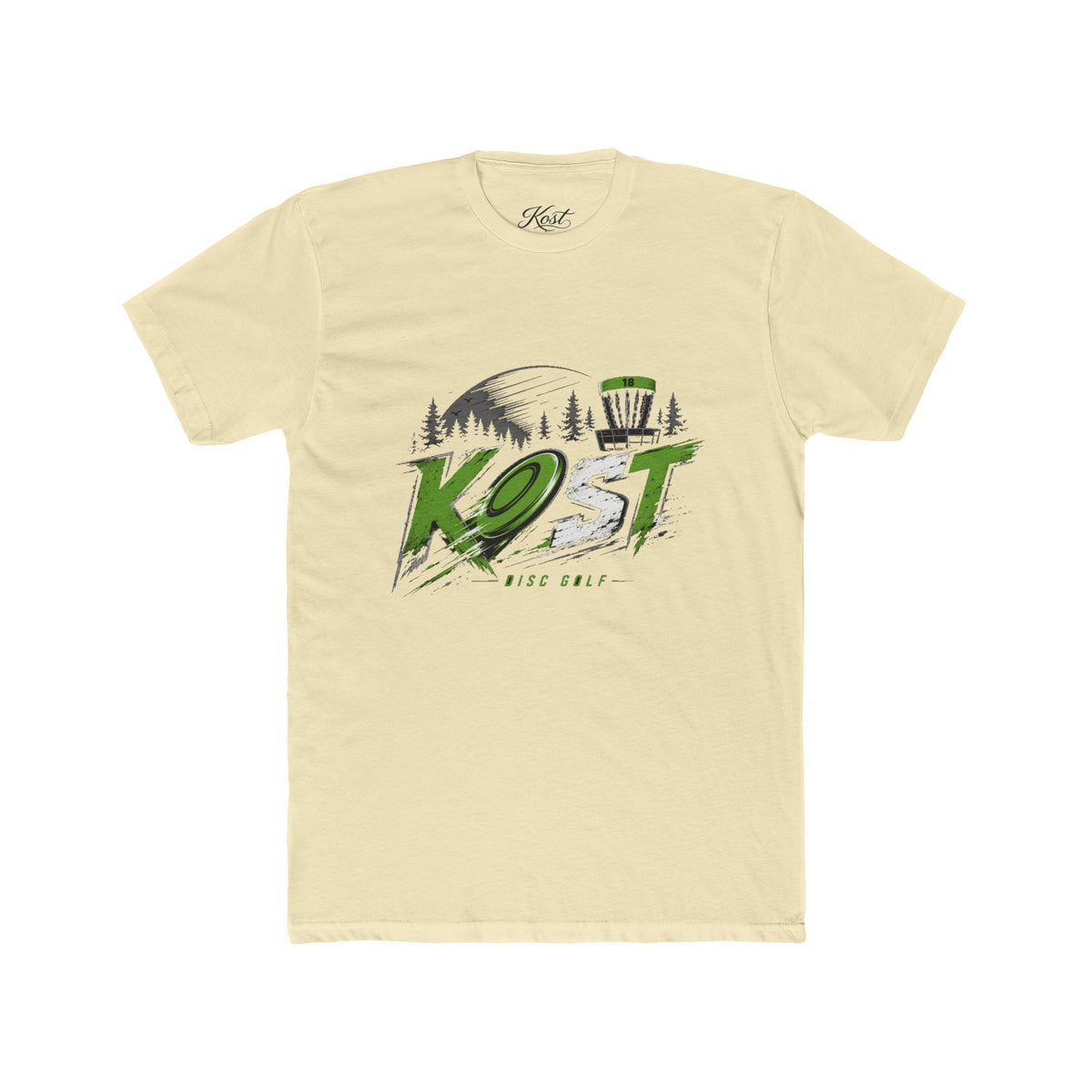 Disc Golf Tee — "K.O.T" Logo Shirt with Basket & Forest Graphic