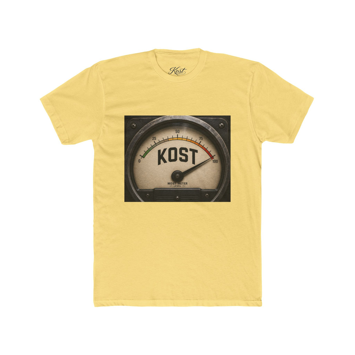 Vintage Radio Meter Tee — “KOST” Gauge Graphic Cotton T‑Shirt