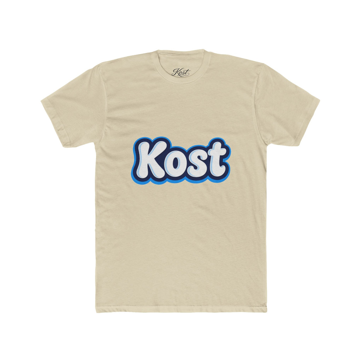 Kost Retro Bubble Logo Tee — White Cotton Crewneck
