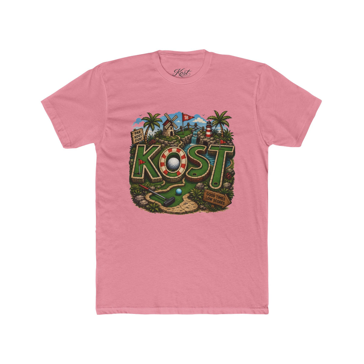 KOST Golf Course Graphic Tee — Vintage Island Mini Golf Design