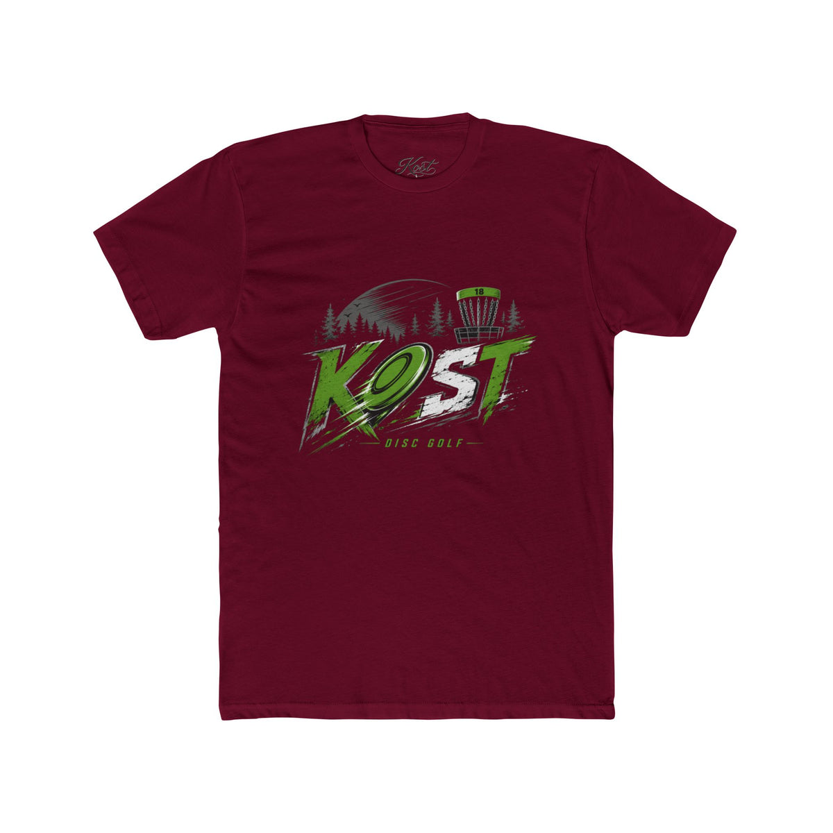 Disc Golf Tee — "K.O.T" Logo Shirt with Basket & Forest Graphic