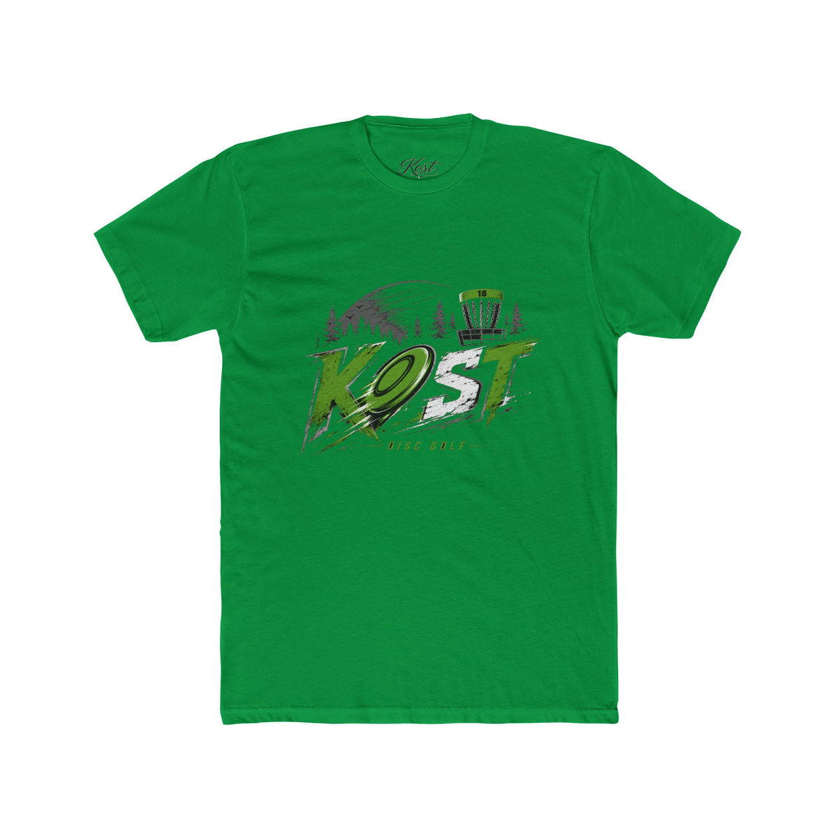 Disc Golf Tee — "K.O.T" Logo Shirt with Basket & Forest Graphic