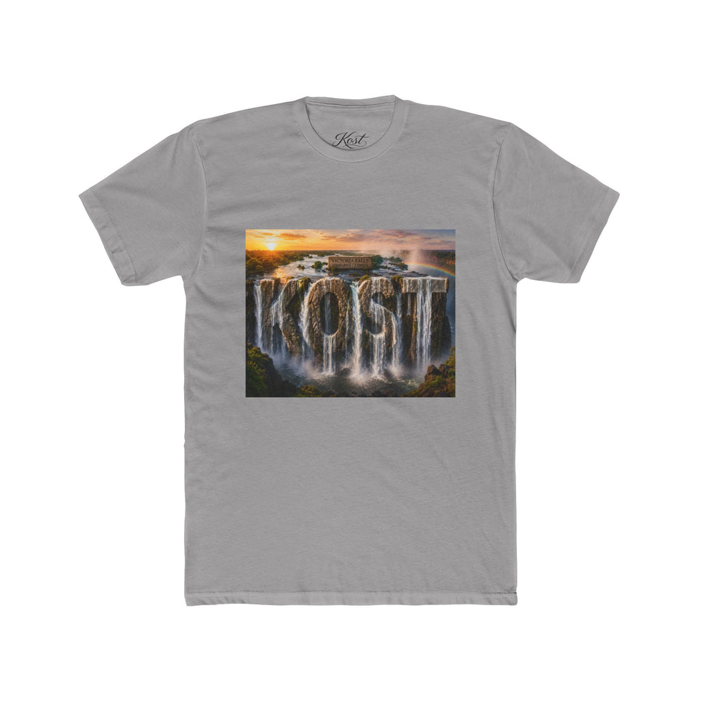 Coast Waterfall Graphic Tee — Scenic Sunset Nature T-Shirt
