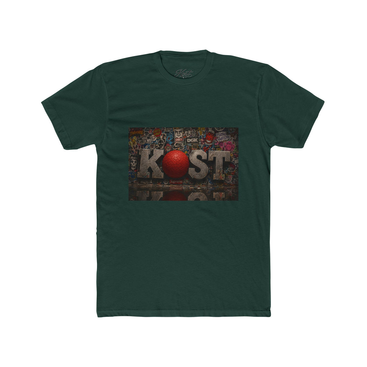 KØST Vintage Sticker Collage Tee — Red Heart Logo Graphic T‑Shirt