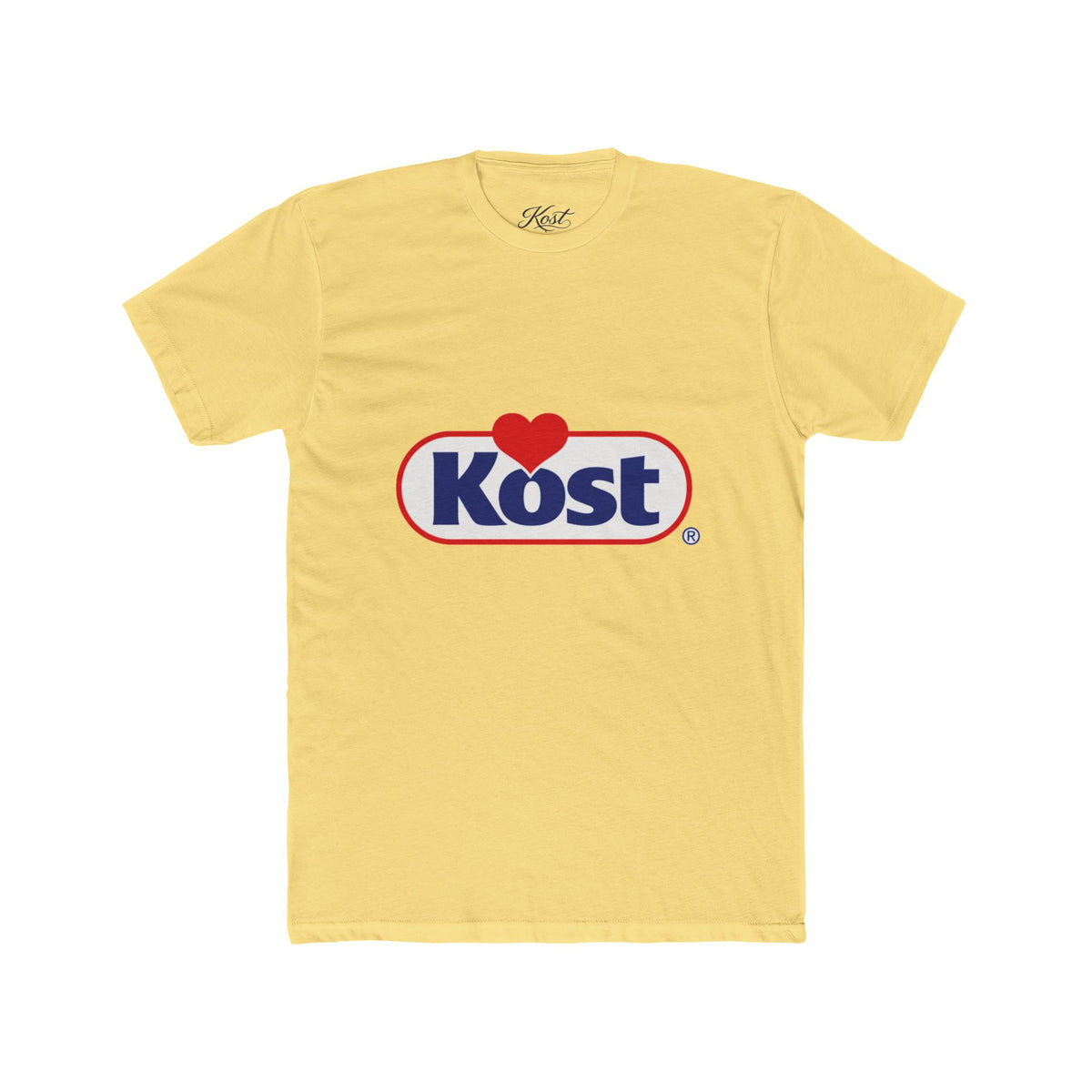 Kost Logo Heart Graphic Tee — Retro Brand-Inspired Cotton T-Shirt