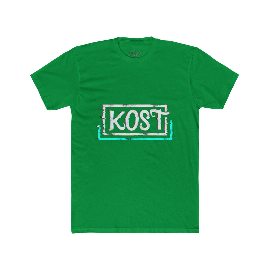 KOSI Retro Outline Logo Tee — White Cotton Crew T-Shirt