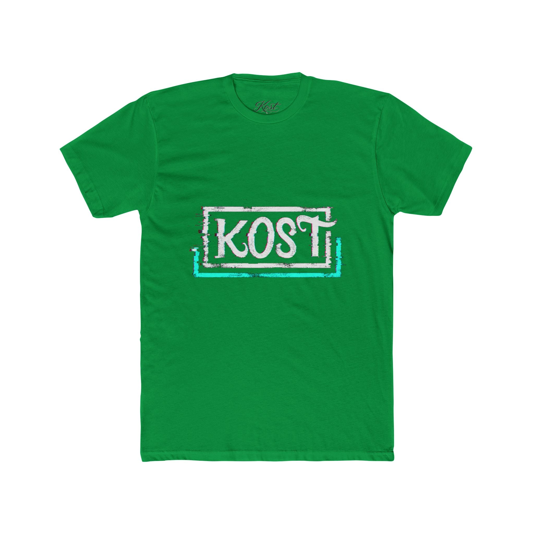KOSI Retro Outline Logo Tee — White Cotton Crew T-Shirt