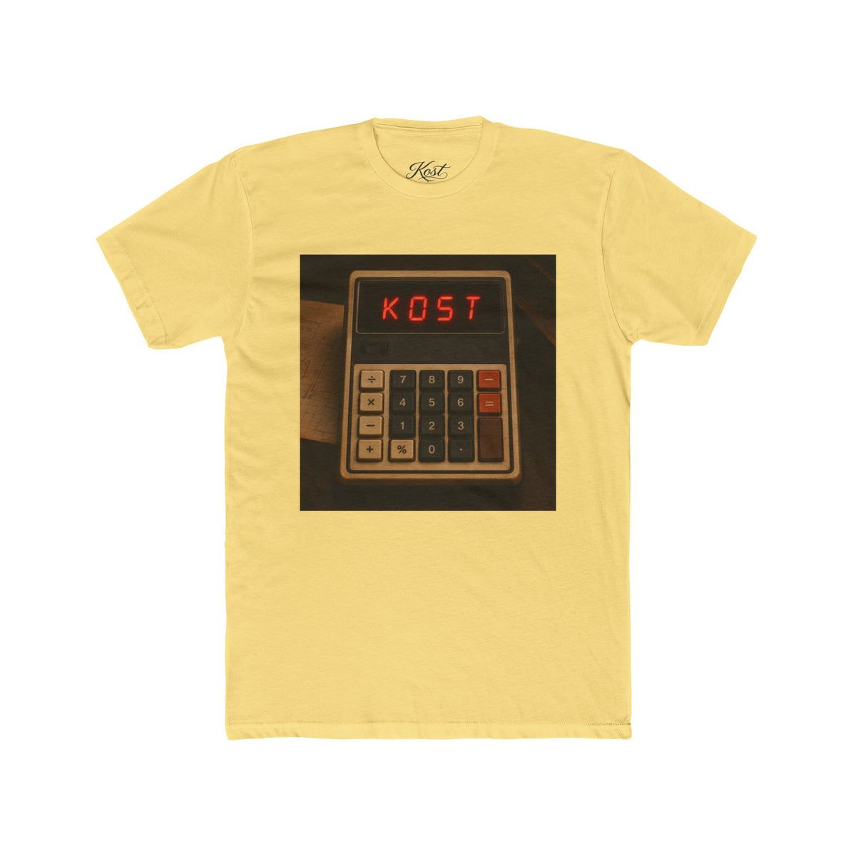 Calculator Retro Tee — “KOST” Vintage Electronics Graphic T-Shirt