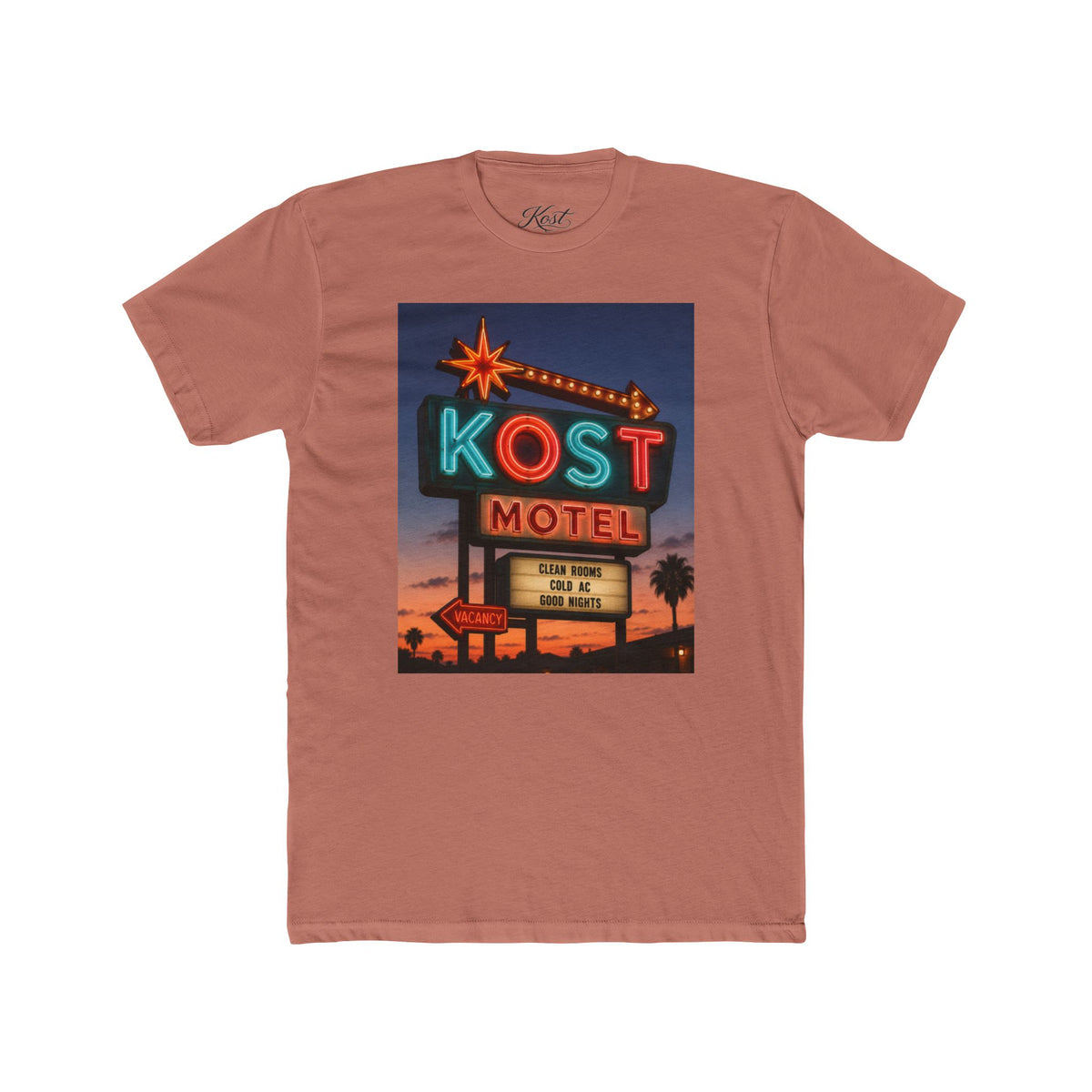 KOST Motel Retro Neon Sign Cotton T-Shirt