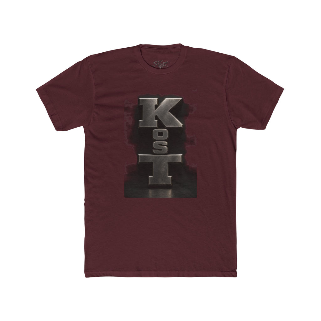 Kosl Vertical Monogram Tee — Bold Industrial Lettering Graphic T‑Shirt