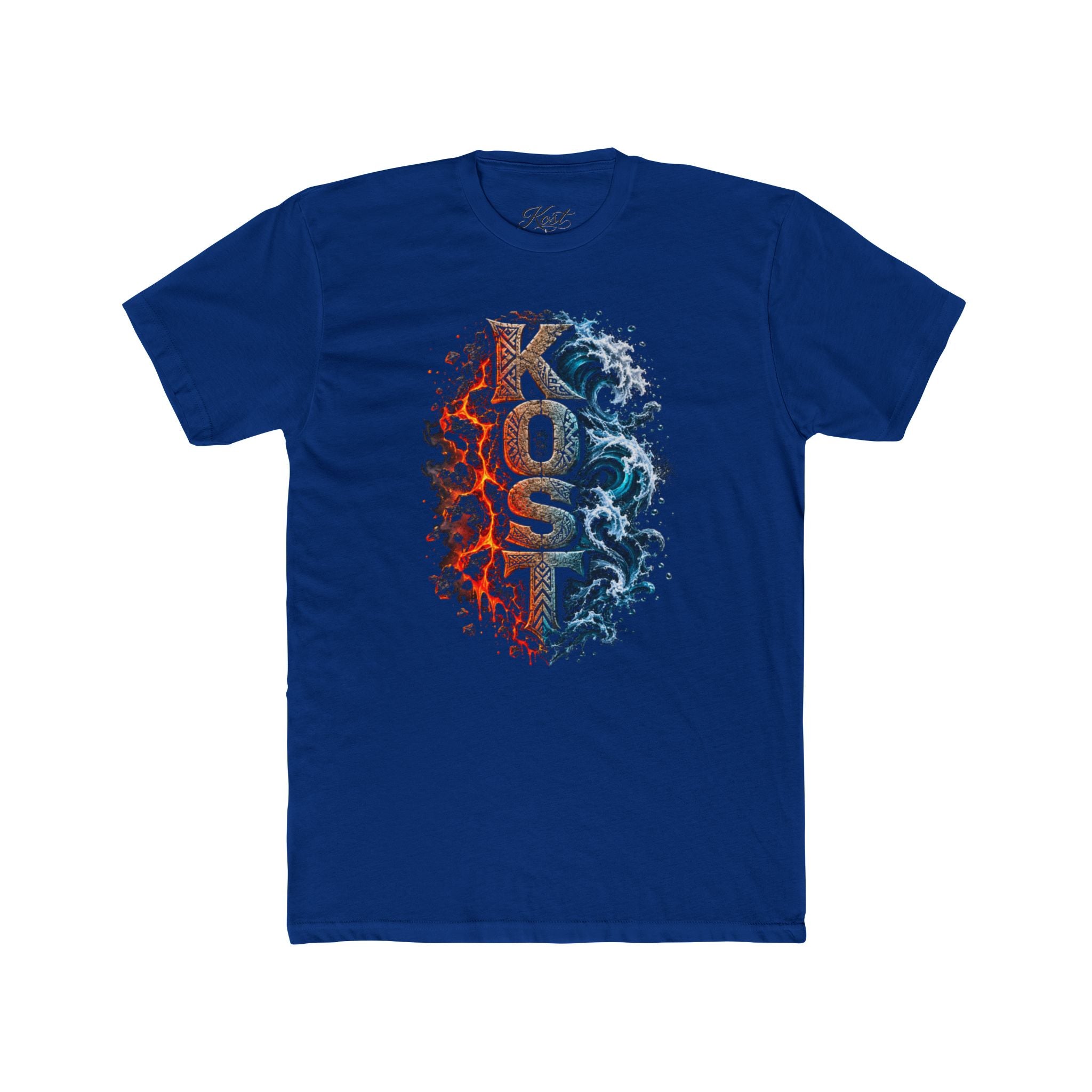Crew Tee - 'KOSU' Red & Blue Grunge Wave Graphic