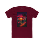 Retro Sunset Beach T-Shirt — 'Coast' Neon Palm Graphic Tee