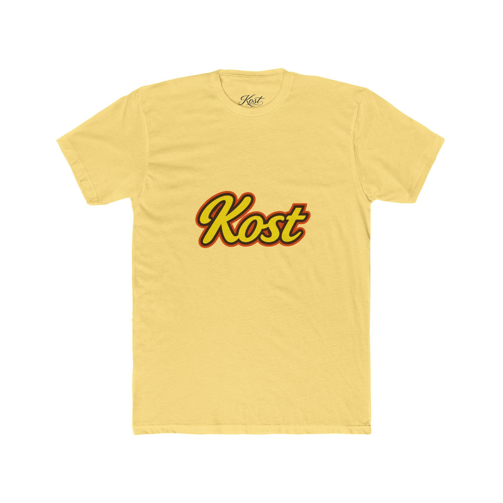 Kost Script T-Shirt — Retro Yellow & Red Logo Tee