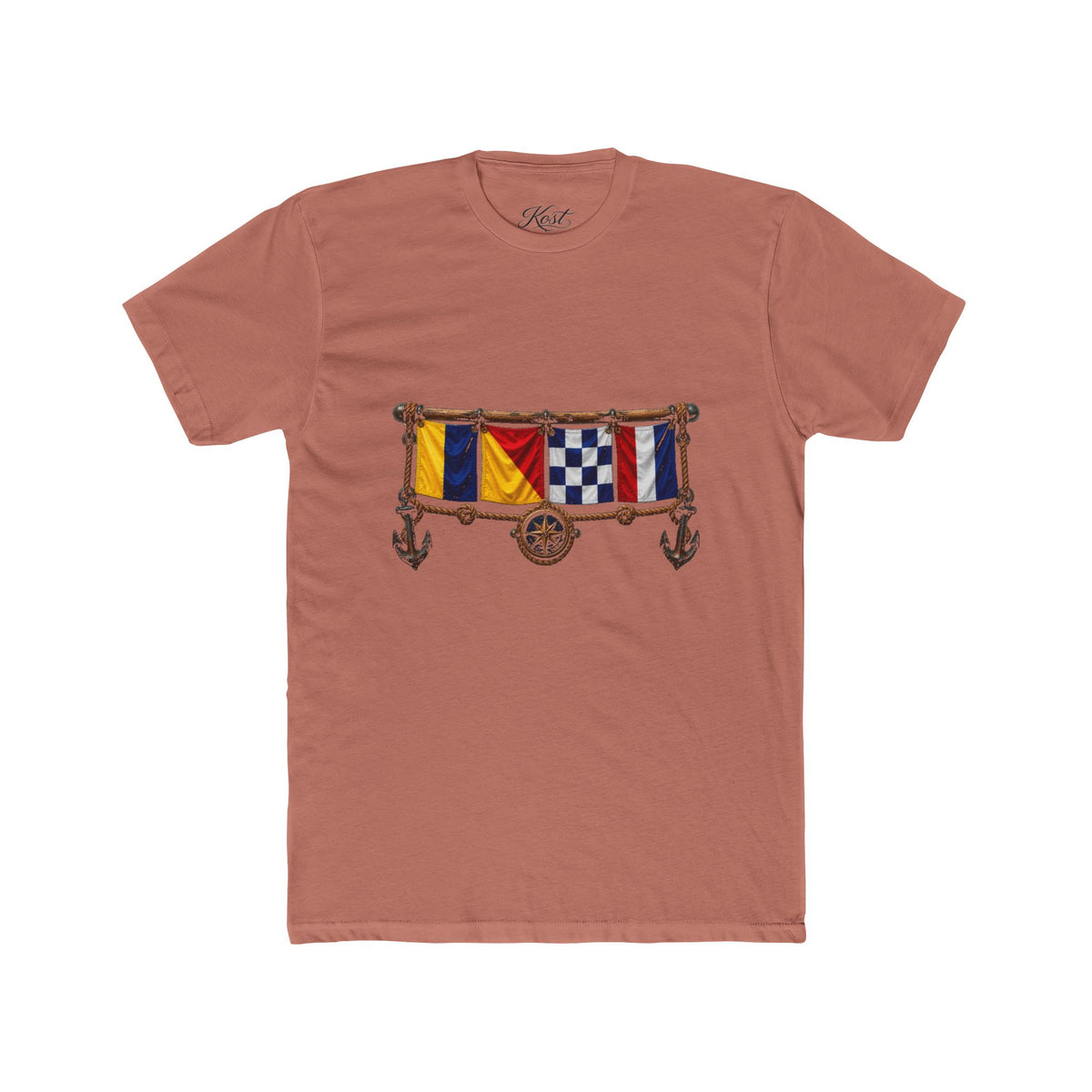 Nautical Signal Flag Crew Tee – Maritime Anchor Emblem