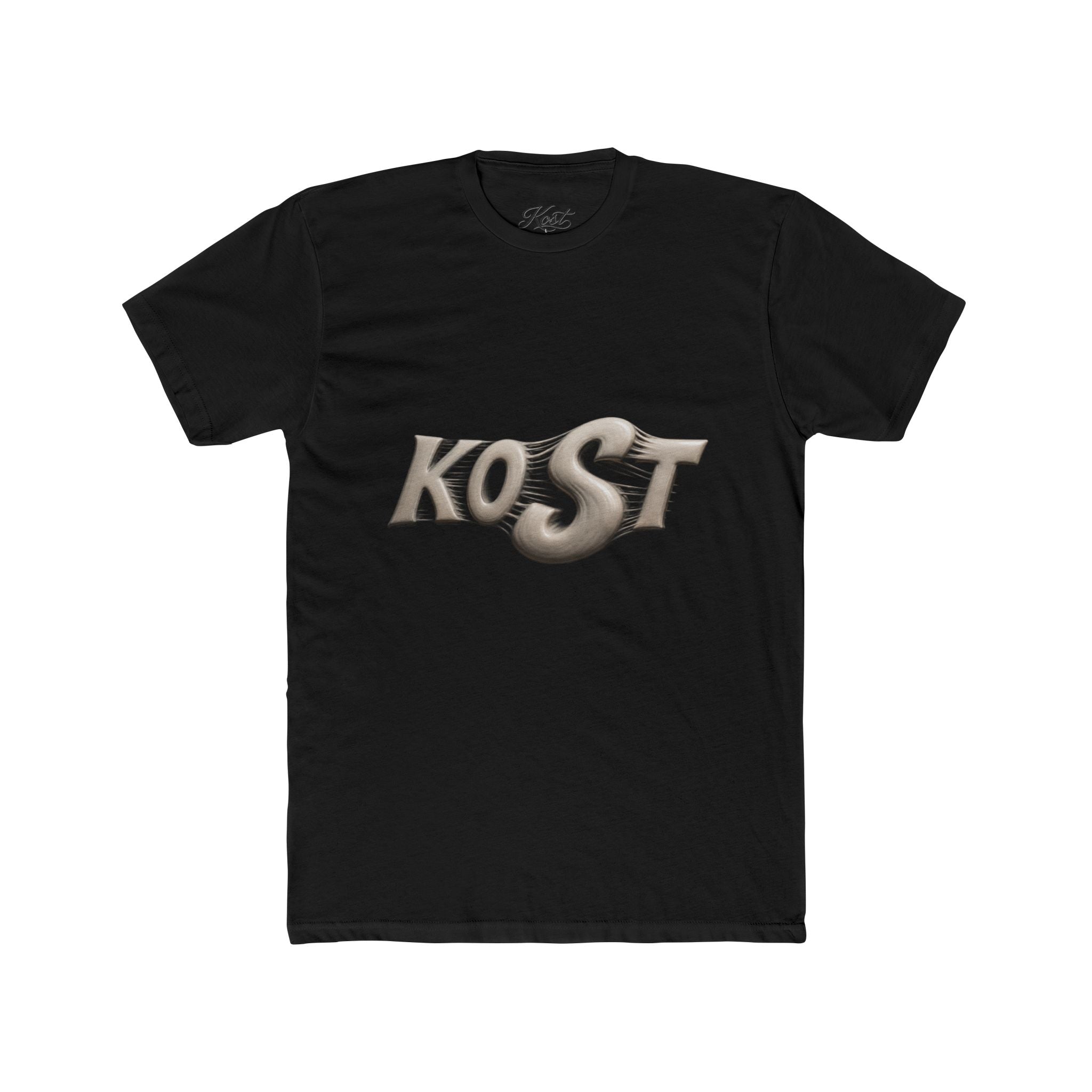 KOST Metallic Logo Tee - Retro Chrome Graphic T-Shirt