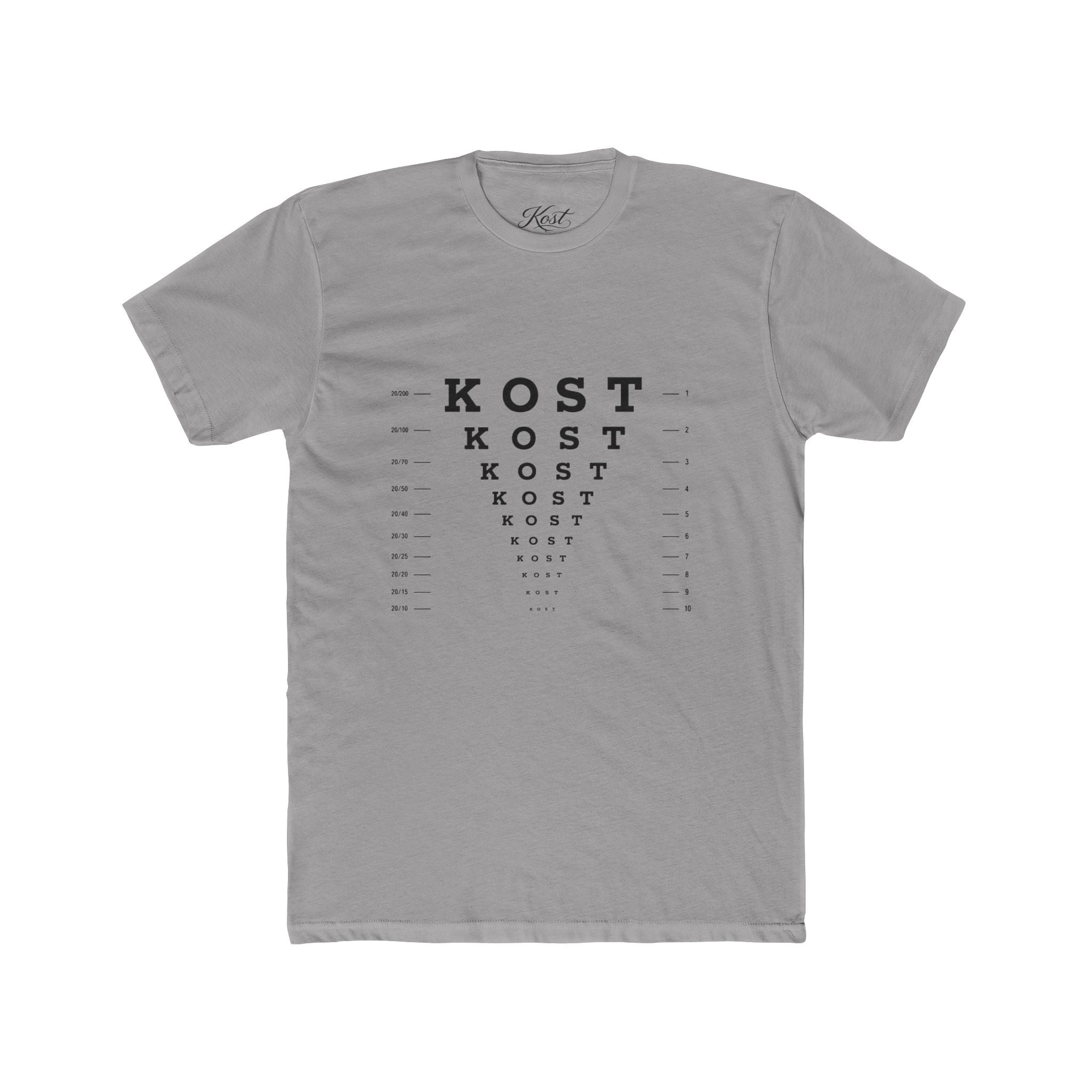 Eye Chart 'KOST' Graphic Tee — Vintage Optometrist Style Crewneck