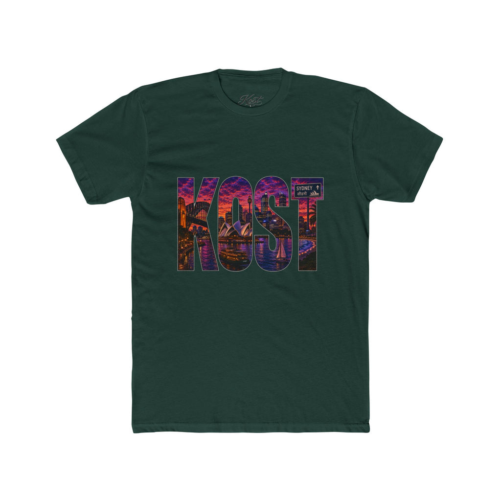 KOST Cityscape Graphic Tee — Vintage Sunset Logo Cotton T‑Shirt